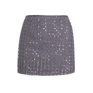 Rotate Castor Gray Beaded Mini Skirt - NWT